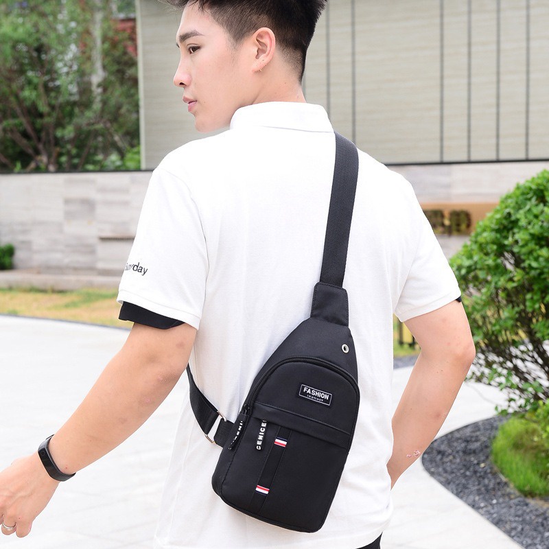 Túi Đeo Chéo Unisex Nam Nữ Vải Dù - Canvas Nhiều ngăn Chống Nước Phong Cách Hàn Quốc