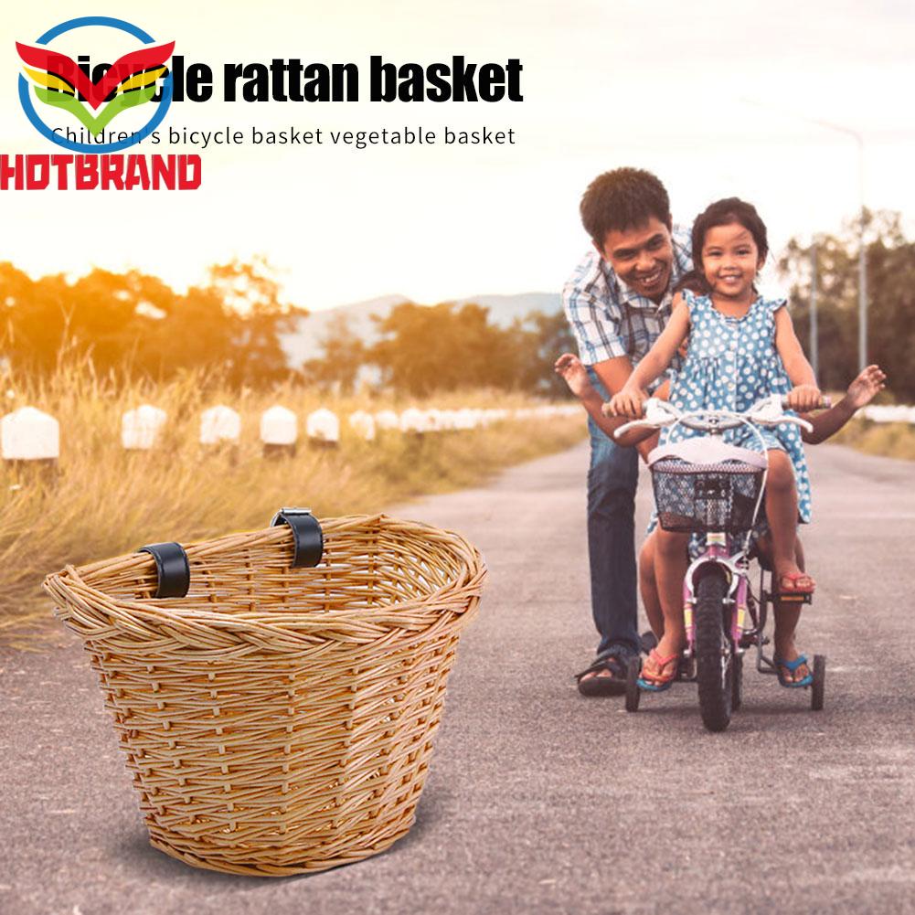 Giỏ Xe Đạp Trẻ Em Đan Bằng Sợi Liễu Gai Gắn Phía Trước Xe Đạp
