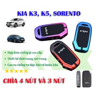 (Hà Nội) ỐP MÓC CHÌA KHÓA KIA K3 K5 SORENTO SPORTAGE 2024 LOẠI 4 NÚT, KIA CERATO 3 NÚT