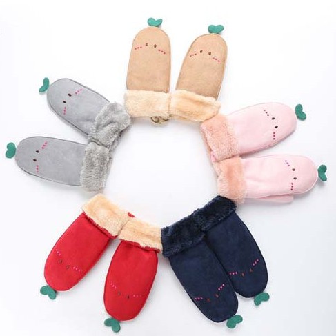 Găng tay trùm kín cute Hàn Quốc - Găng tay mùa đông lót lông