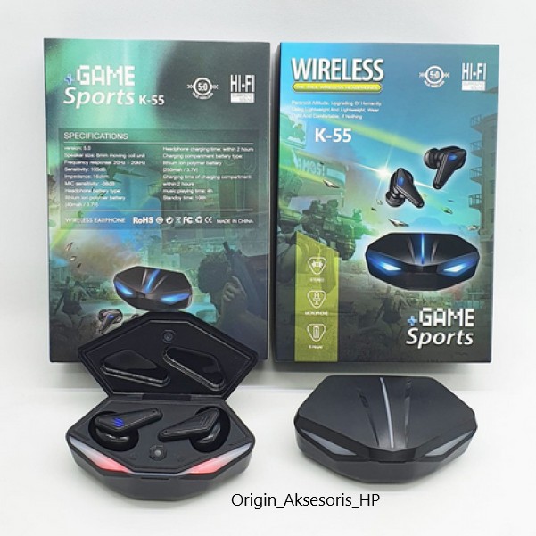 Tai Nghe Bluetooth K55 K-55 Có Đèn LED