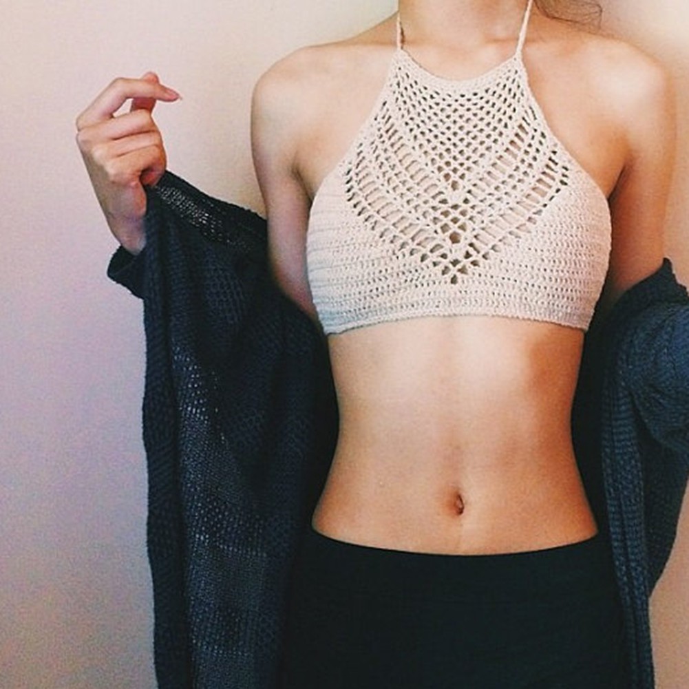 Áo lót dạng yếm kiểu đan phong cách boho quyến rũ cho nữ