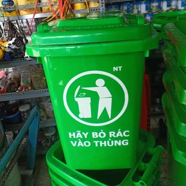 Thùng rác 60 lít xanh