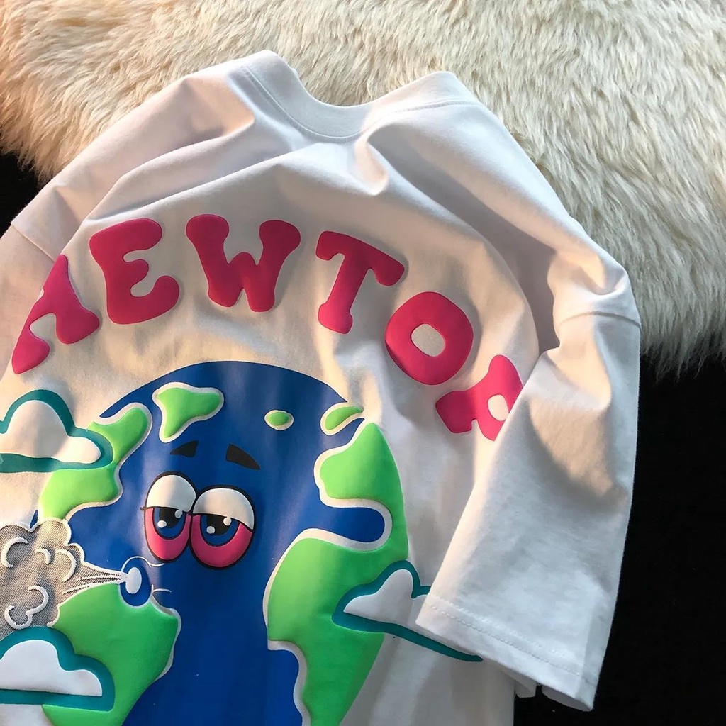 NRVP Áo thun tay ngắn cổ tròn phong cách đường phố Nhật Bản thời trang mùa hè 2022 dành cho nữ