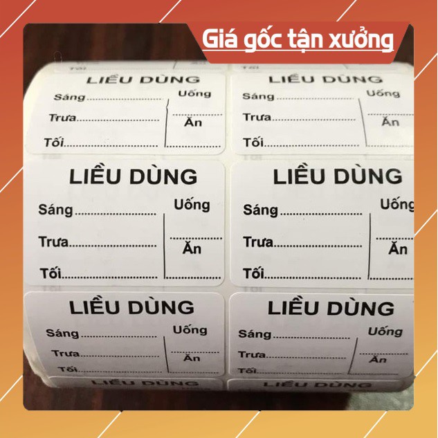 4000 Tem chia liều thuốc - Tem dán liều dùng (4000 tem/1 cuộn) mực in chuẩn net, không bay màu.