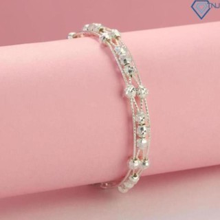 Lắc tay nữ kiềng bạc thật đẹp  HTH88