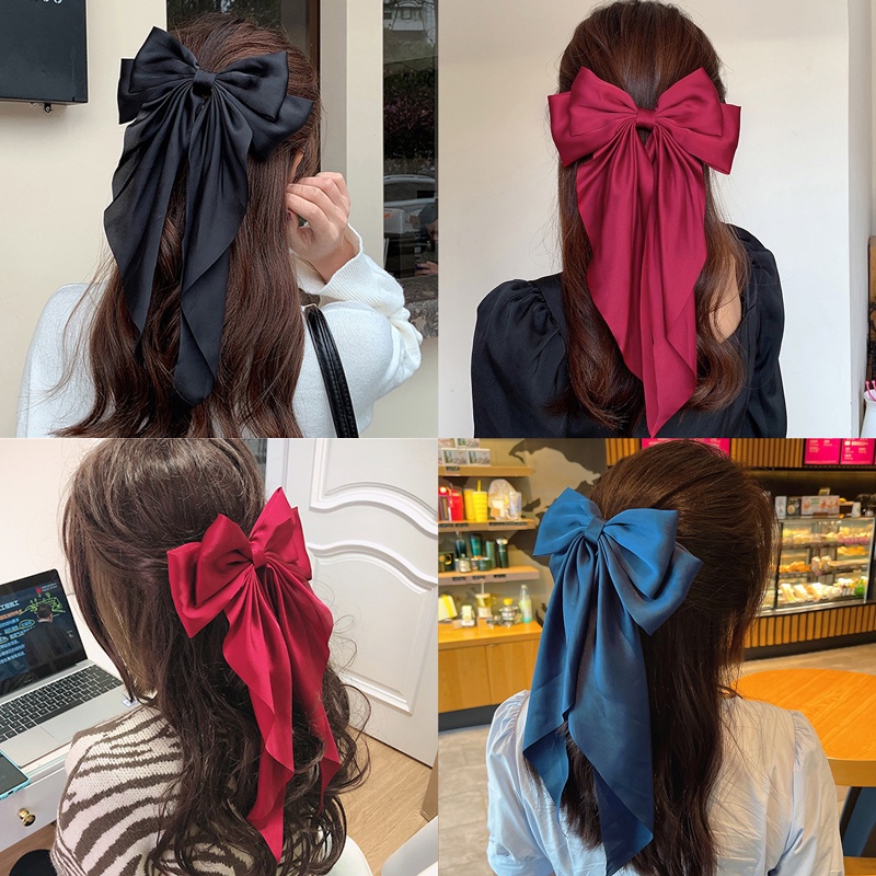 Kẹp Tóc Nơ Ruy Băng Lớn Thời Trang Mùa Xuân Mới Cho Nữ