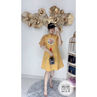 Bigsize Đầm trung hoa thêu logo D679