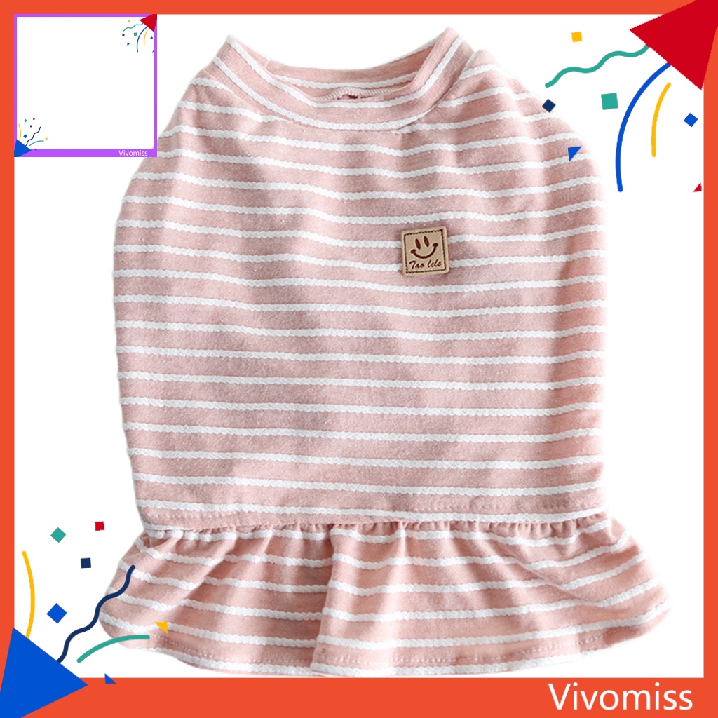 Áo Thun Họa Tiết Kẻ Sọc Thời Trang Cho Thú Cưng