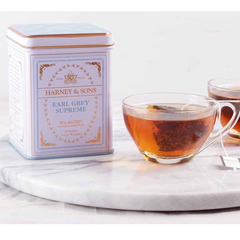 [Hàng Mỹ date 2023]Trà bá tước Earl Grey Supreme Harney and Sons hộp tin trắng