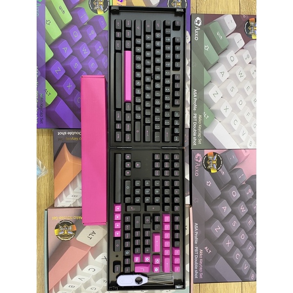 [Mã SKAMSALE03 giảm 10% đơn 200k] Keycap AKKO Midnight (PBT Double-Shot, ASA Profile, 178 nút )