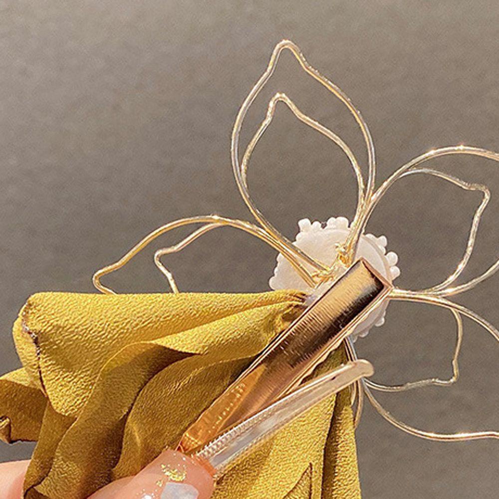 NICKOLAS Kẹp Tóc Mỏ Vịt Bằng Kim Loại Hình Hoa Rỗng Kiểu Vintage Dễ Thương Cho Nữ
