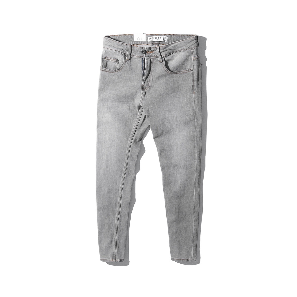 Quần jean nam, quần bò nam cao cấp slimfit DEFOXX xám wash 220901