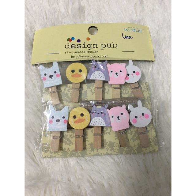 Kẹp gỗ line (túi 10 cái kẹp) kèm dây