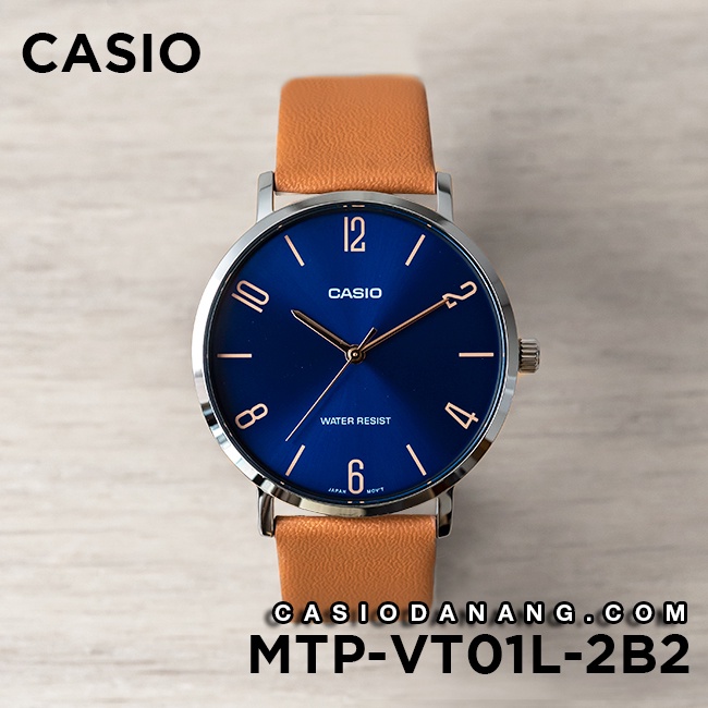 Đồng hồ nam dây da Casio Standard chính hãng Anh Khuê MTP-VT01L-2B2UDF (40mm)