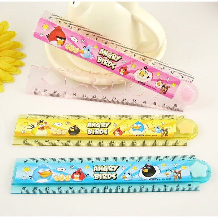 Thước kẻ 30cm gấp gọn No.8810 thước kẻ tích hợp in hình dễ thương dành cho học sinh ANKICO