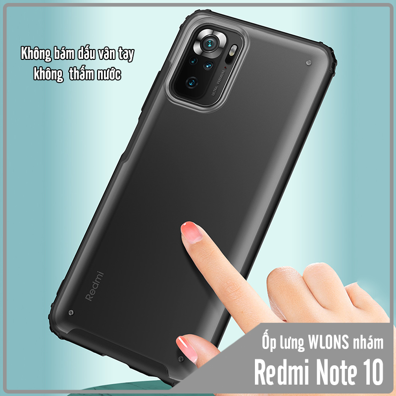 Ốp lưng chống sốc cho Xiaomi Redmi Note 10 nhám viền màu WLONS - Hàng nhập khẩu