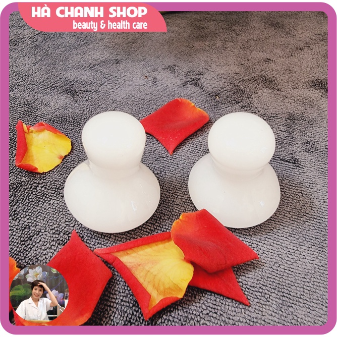 Nấm Massage Mặt Bằng Đá Màu Trắng Đẹp Đá Mát Xa Mặt Dụng Cụ Spa Làm Đẹp Dưỡng Sinh Chăm Sóc Da