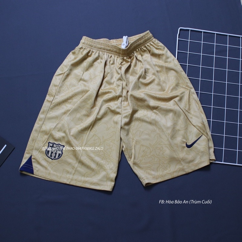 Bộ quần áo đá banh CLB Barca màu kem 2023 hàng cao cấp Thailand