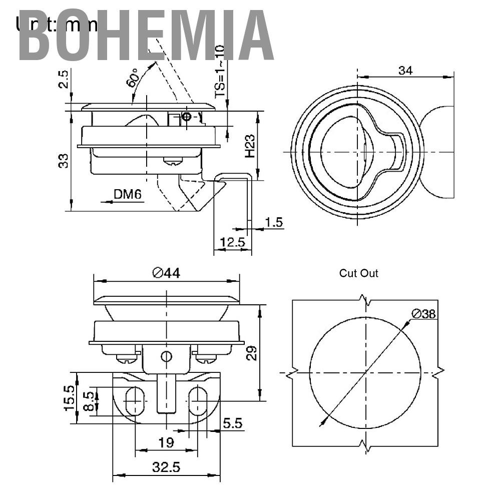 Chốt Khóa Cửa 1.5 Inch Phong Cách Bohemian