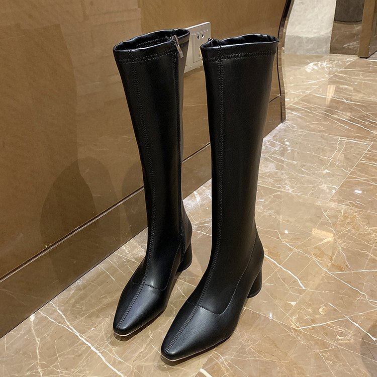 Boot nữ  bốt nữ giày boot nữ boot cao cổ Hiệp sĩ khởi động thô gót giày cao ống khởi động thô gót giày mũi nhọn