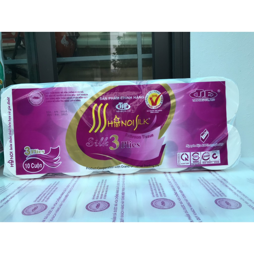 (COMBO 2 BỊCH) GIẤY VỆ SINH HÀ NỘI 10 CUỘN 3 LỚP 1.6kg