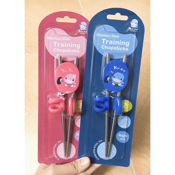 Đũa tập ăn xỏ ngón cho bé KUKU Duckbill KU3039 (1 đôi)
