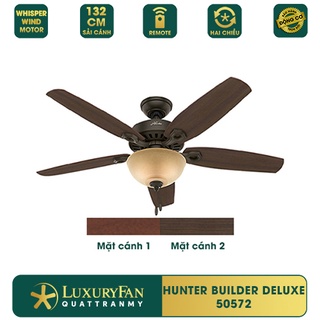 Quạt trần luxuryfan hunter builder deluxe 50570 - màu bạc, 50571 - màu kim loại, 50572 - màu đồng tối