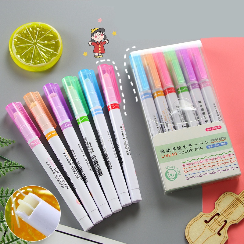 Set 6 Bút Đánh Dấu Sổ Ghi Chú Nhiều Màu Sắc