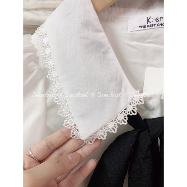 Áo sơmi babydoll voan 2 lớp tay bồng