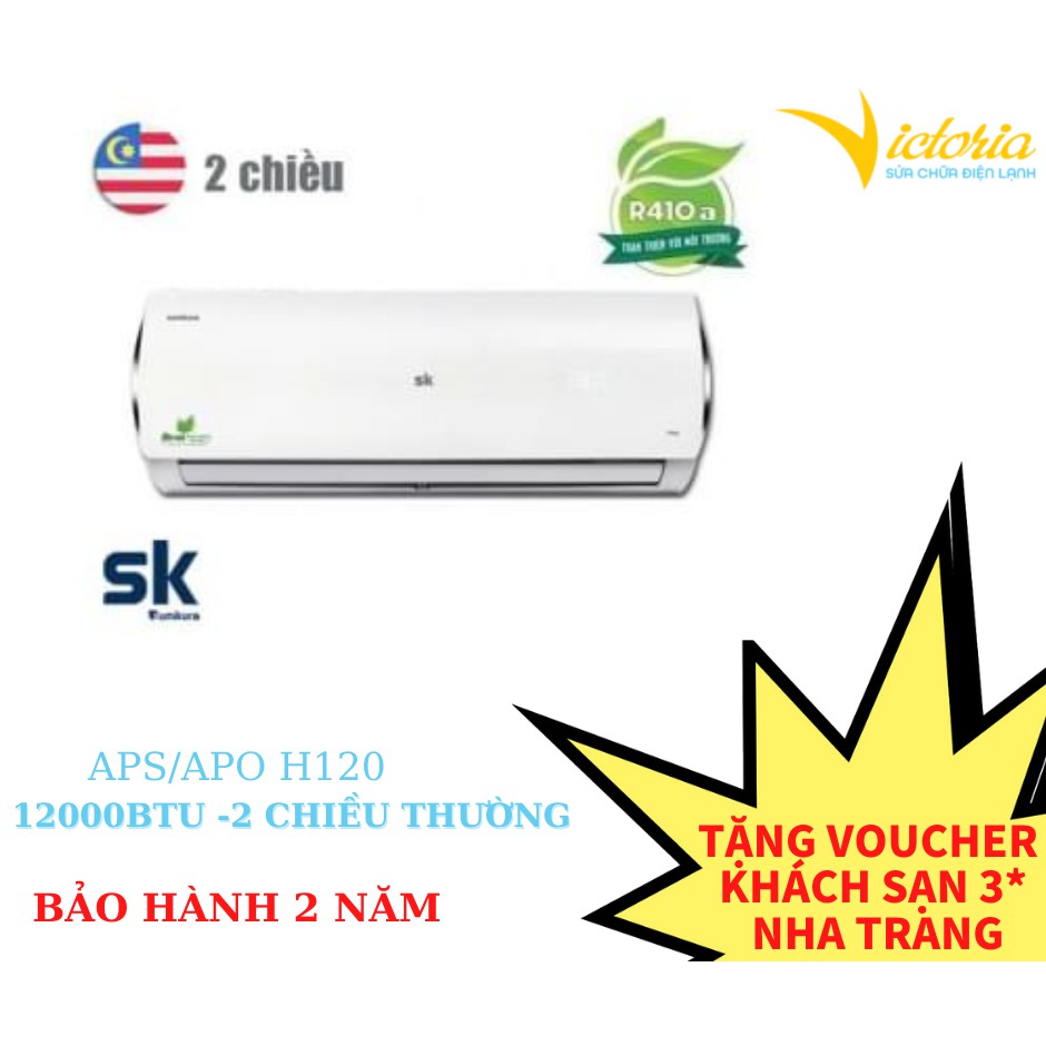 MIỄN PHÍ CÔNG LẮP ĐẶT & VẬT TƯ - Điều hòa không khí 2 chiều SUMIKURA 12000BTU Thường – PU12WKH-8 Mới