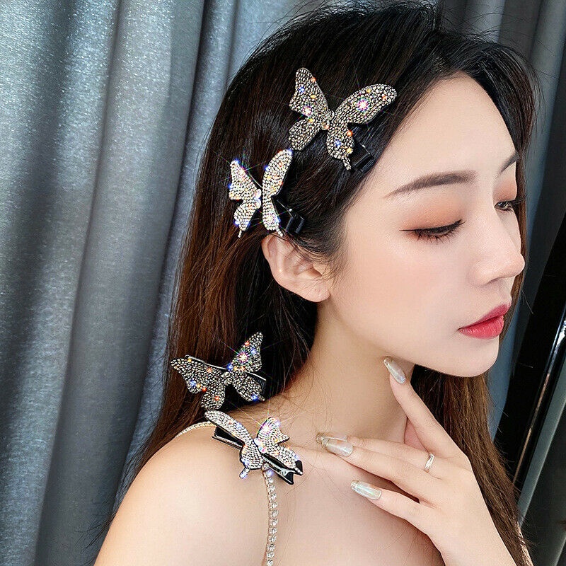 Kẹp tóc Haimeikang hình bướm đính đá thời trang cho nữ