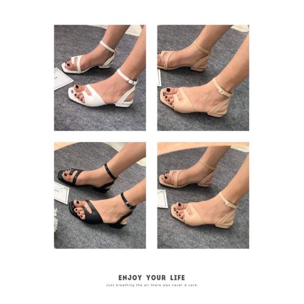 Sandal gót 2 phân MAILIAA quai xỏ ngón bảng