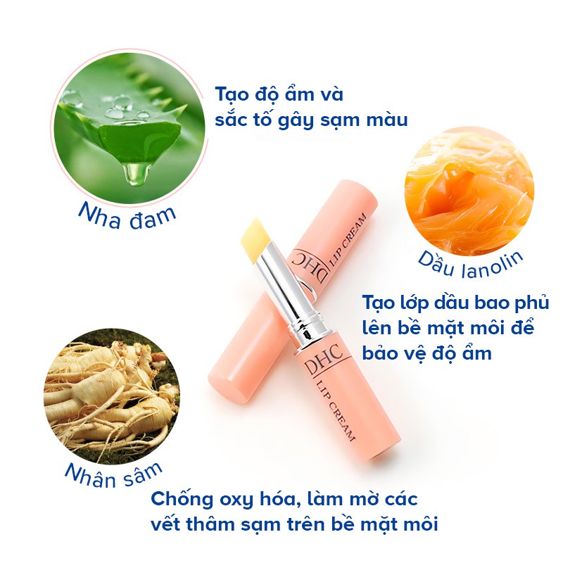 Son dưỡng môi DHC Nhật Bản Lip Cream giữ ẩm môi, dưỡng môi sáng hồng tự nhiên 1.5g