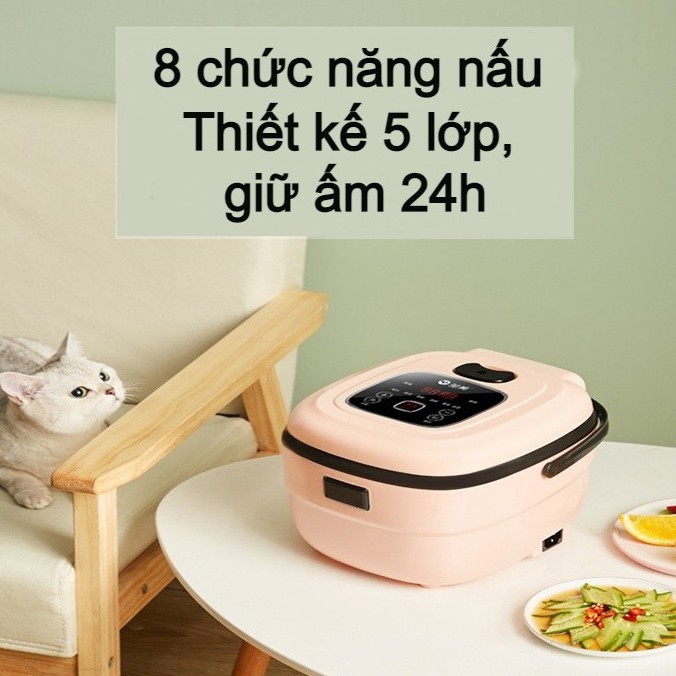 Nồi cơm điện đa năng - 8 chức năng nấu - Nồi cơm điện 2L cho gia đình 2 - 3 người, Tiết kiệm điện -BH12 tháng