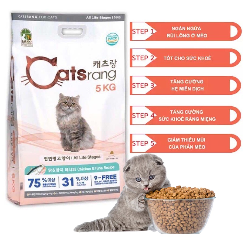 Catsrang 5kg Thức Ăn Hạt Khô Dành Cho Mèo Mọi Lứa Tuổi – Mã TACCM50