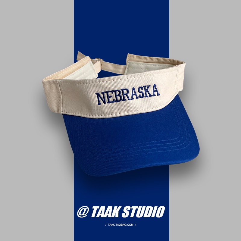 Mũ lưỡi trai hở chóp chống nắng thêu chữ màu đỏ hồng phong cách thể thao mùa hè dành cho nữ