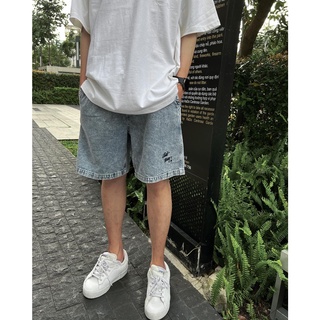 JEAN SHORTS Big Kid blue - quần short jean cạp thun ống rộng CHUỘT TRẮNG