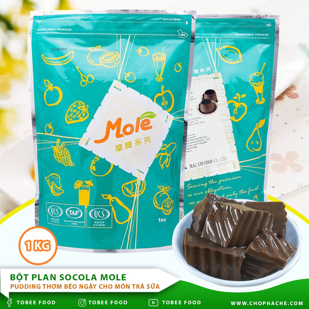 BỘT PLAN SOCOLA MOLE (Gói 1KG) - Pudding Thơm Béo Ngậy Cho Món Trà Sữa