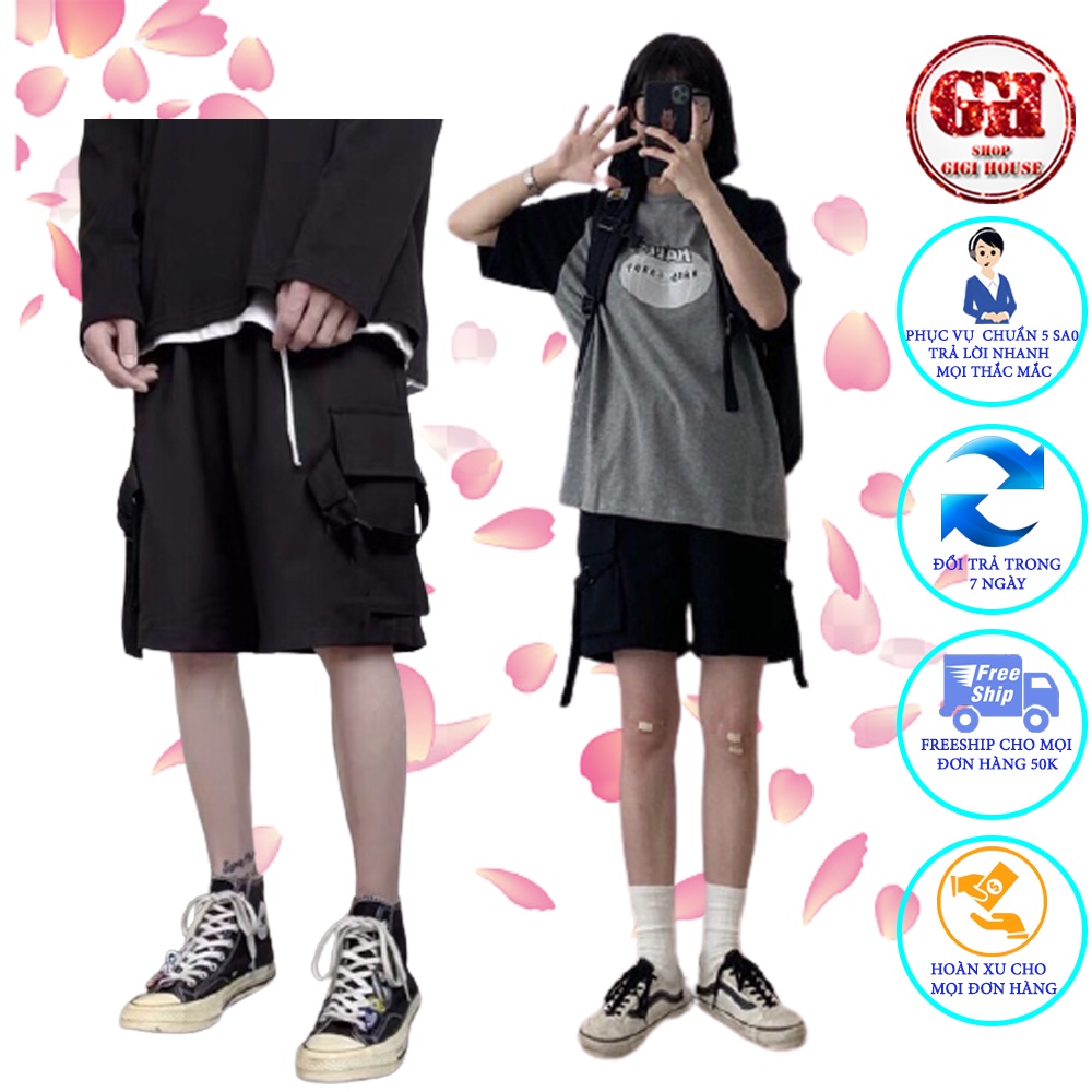 FREESHIP 50K - Quần SHORT KAKI TÚI HỘP Dây Kéo Nam Nữ Unisex