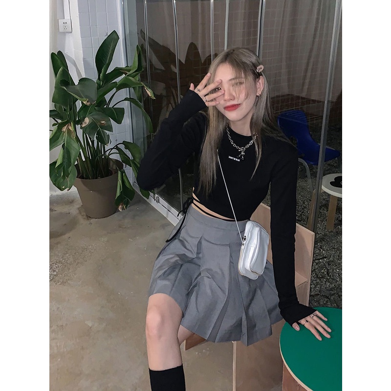 Áo Thun Mỏng Tay Dài Màu Xanh Dương 2022 Thời Trang Cho Nữ