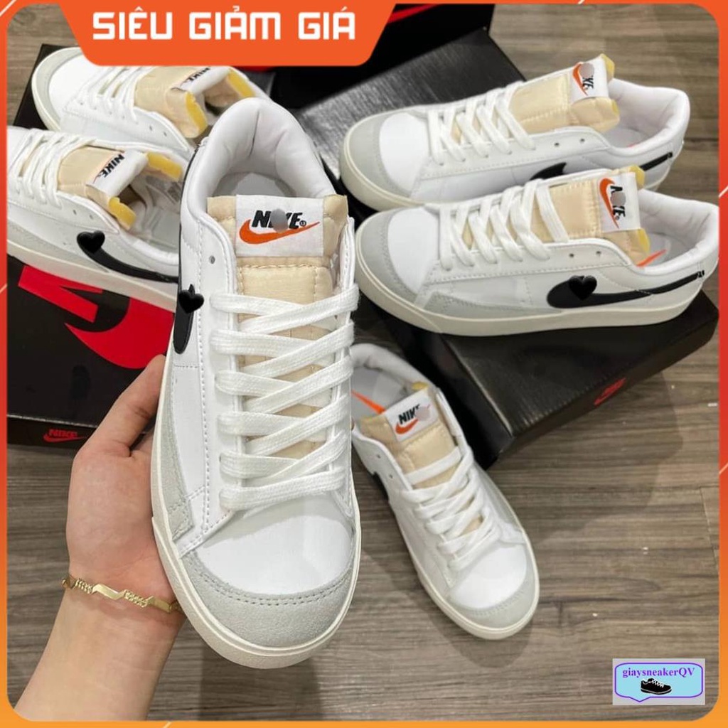Giày Blazer Low '77 cổ thấp màu trắng vạch đen cực đẹp, giày thể thao nam nữ mẫu mới siêu hot hit