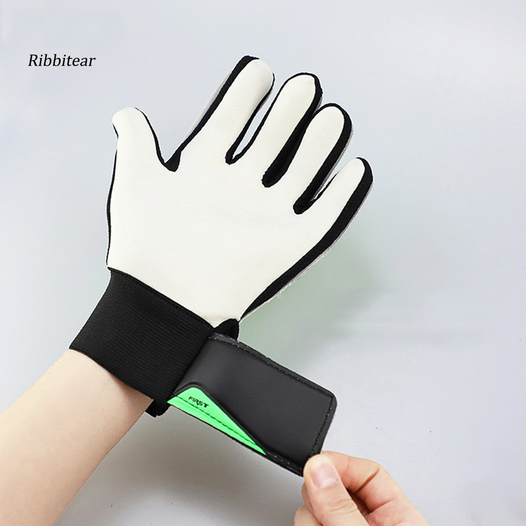 【RBRT】1 Pair Gloves Protective Anti-Collision Faux Leather Children Goalkeeper Gloves for Football Game