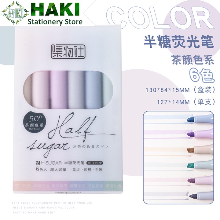 HAKI bút nhớ highlight nhiều màu dạ quang pastel highlighter văn phòng phẩm B04