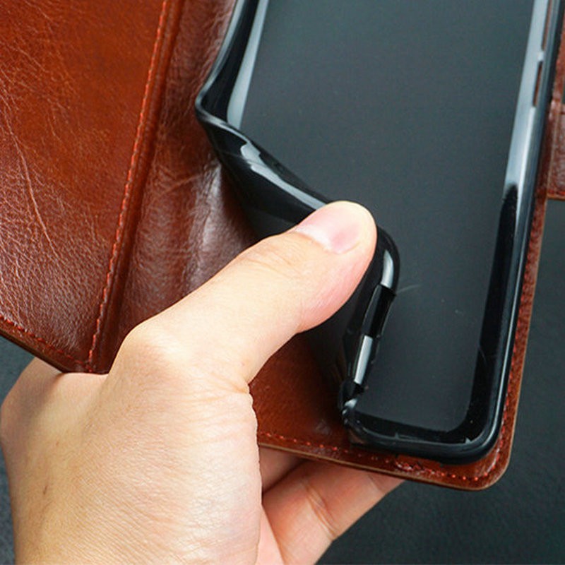 Ốp Lưng Da Nắp Gập Có Ngăn Ví Đựng Thẻ Và Nút Bấm Cho Samsung J2 Prime Mobile