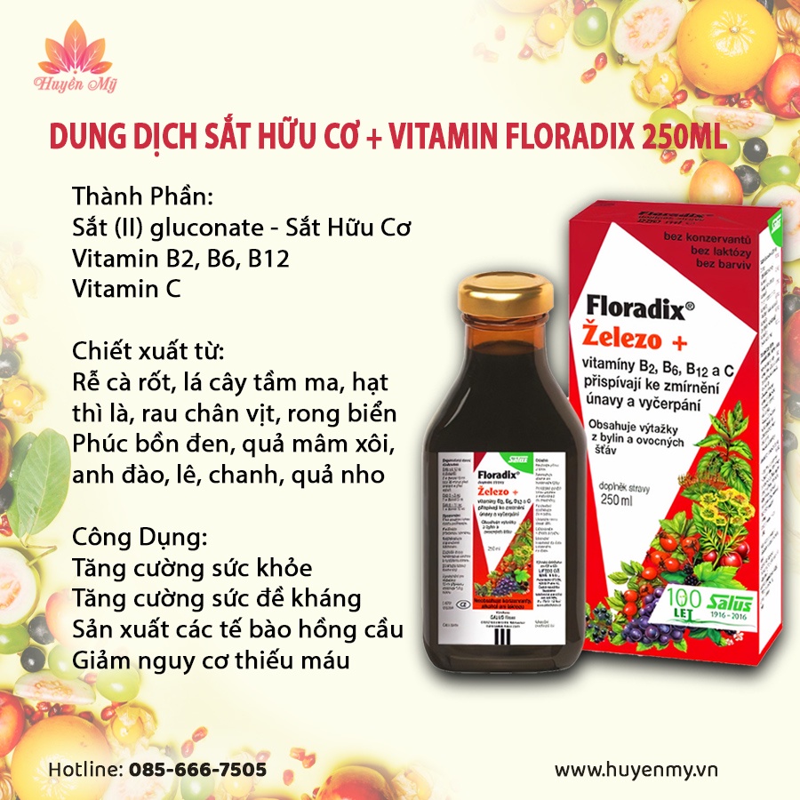 Canxi Hữu Cơ D3 Magiê Kẽm Floradix Salus 250ml - Hàng Chính Hãng