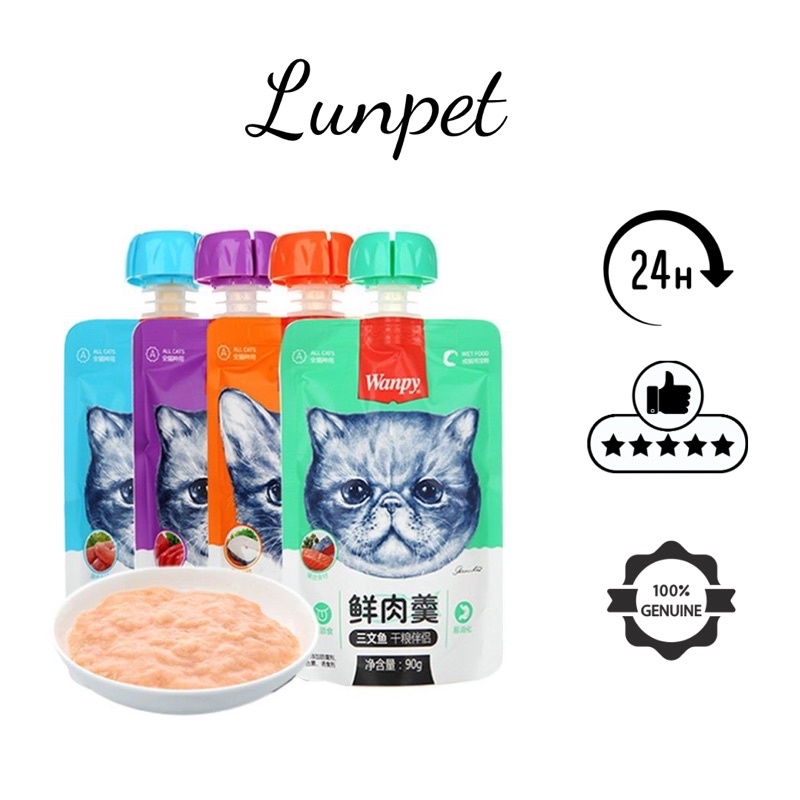 Sốt thưởng Wanpy nắp vặn súp wanpy cho mèo 90g