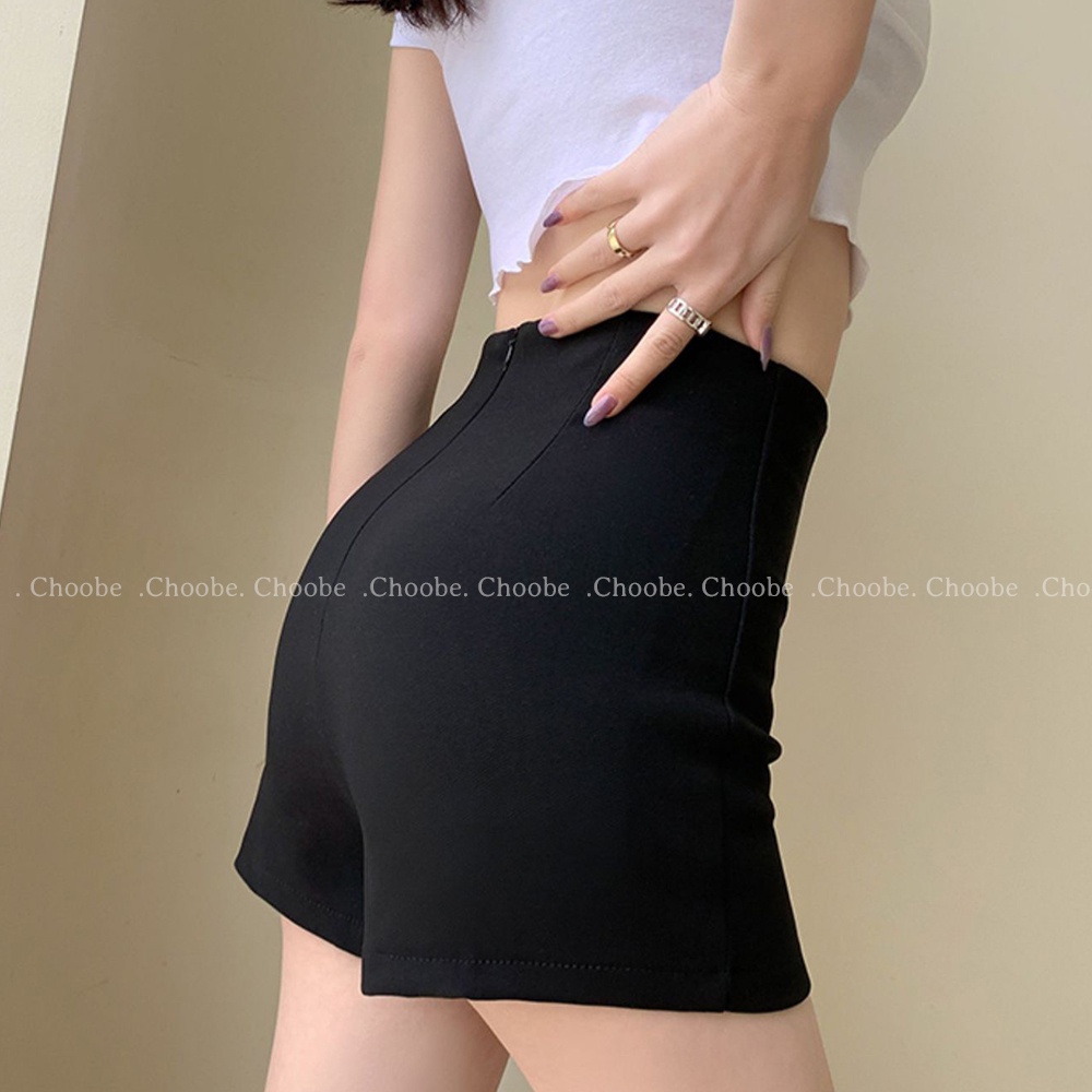 Quần short nữ Choobe cạp cao chất vải cao cấp co giãn tốt khóa sau tôn dáng phong cách trẻ trung cá tính QS09 | BigBuy360 - bigbuy360.vn