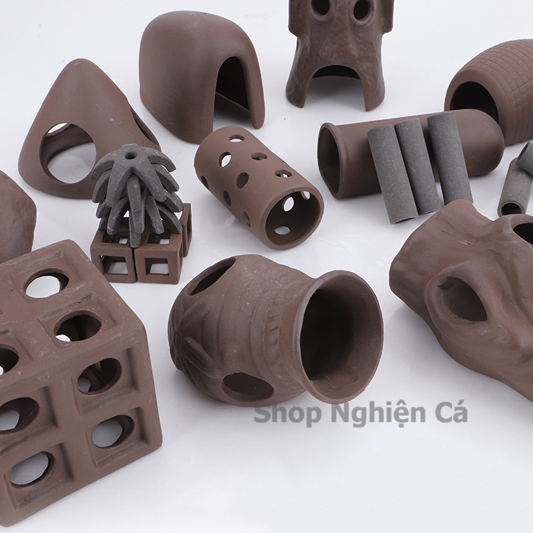 Đồ Chơi Bằng Gốm Cho Tép Cảnh (Nhiều Hình) Trang trí hồ cá