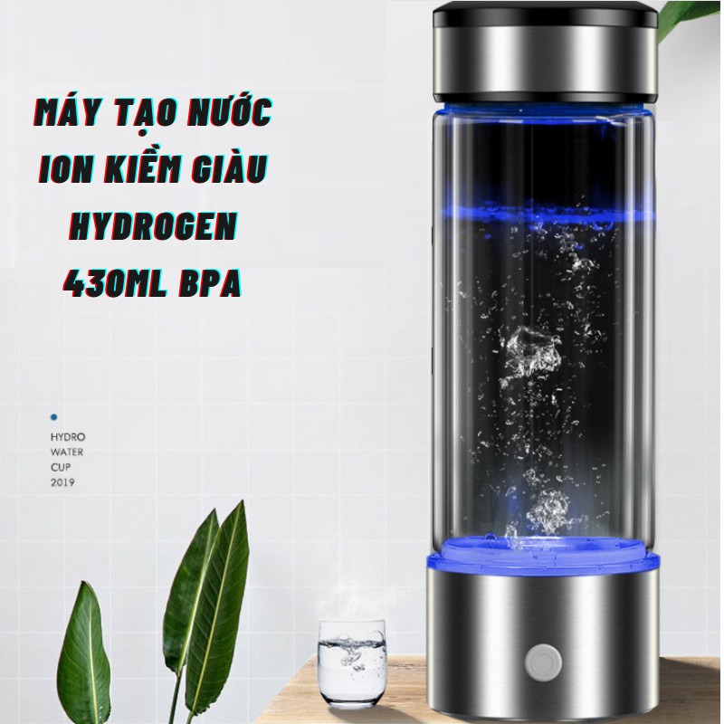 Máy tạo nước ion Kiềm giàu Hydrogen 430ml BPA FREE- Tốt cho sức khỏe